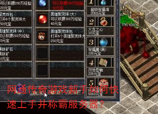 网通传奇游戏新手如何快速上手并称霸服务器? 网通传奇游戏新手如何快速上手并称霸服务器?