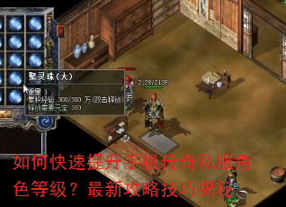 如何快速提升手机传奇私服角色等级?最新攻略技巧揭秘 如何快速提升手机传奇私服角色等级?最新攻略技巧揭秘