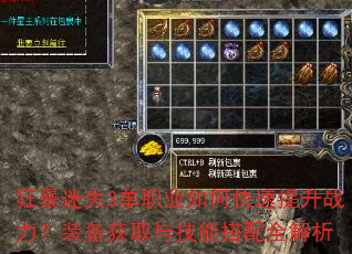 狂暴迷失3单职业如何快速提升战力?装备获取与技能搭配全解析 狂暴迷失3单职业如何快速提升战力?装备获取与技能搭配全解析